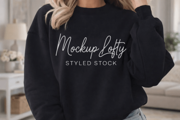Download Gildan 18000 Black Sweatshirt Mockup - Sweatshirt Collection