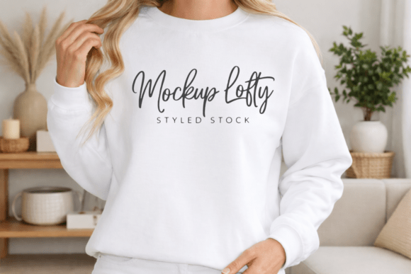 Download Gildan 18000 White Sweatshirt Mockup 20 - Sweatshirt Collection
