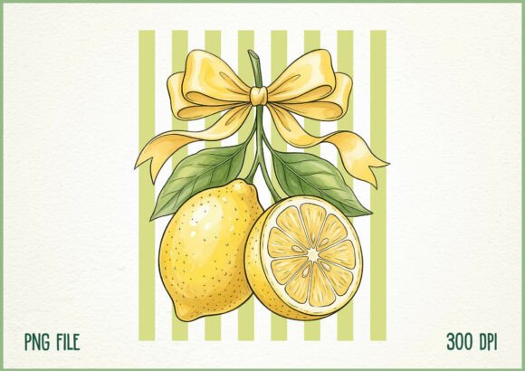 Download Lemon Coquette Bow Summer PNG - Premium Bundle