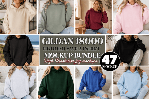 Download Gildan 18500 Sweatshirt Mockup Bundle - Sweatshirt Collection