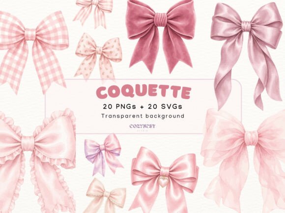 Download Coquette Bow Watercolor Cliparts, Pink - Premium Resources