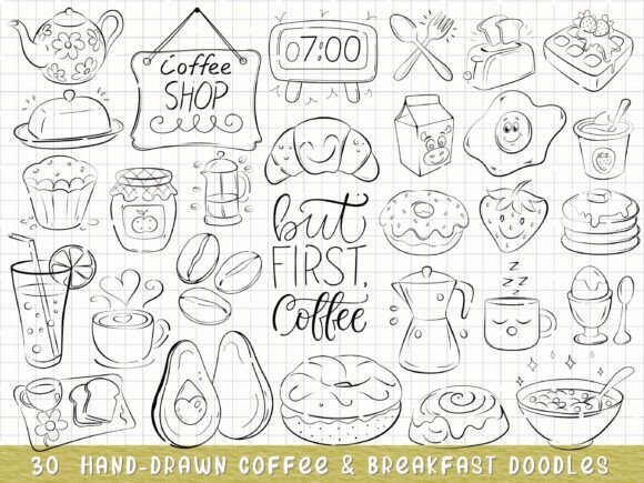Download 30 Whimsical SVG Coffee and Breakfast - Breakfast Collection