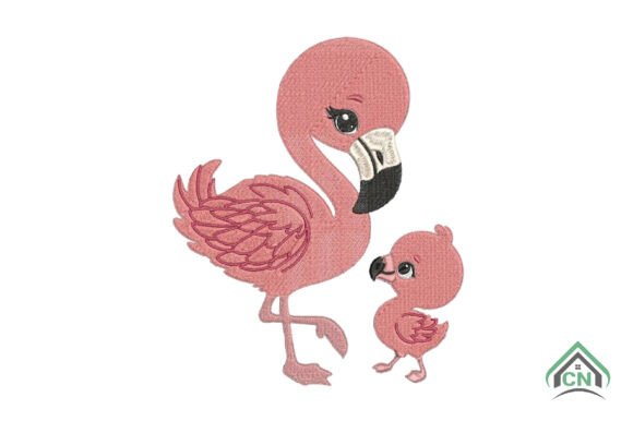 Download Flamingo Mom and Baby Embroidery - Baby embroidery Collection
