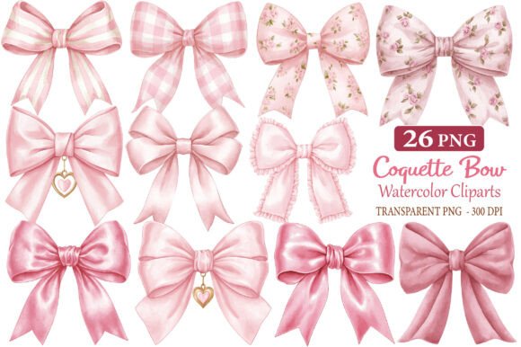 Download Coquette Bow Watercolor Cliparts - Premium Resources