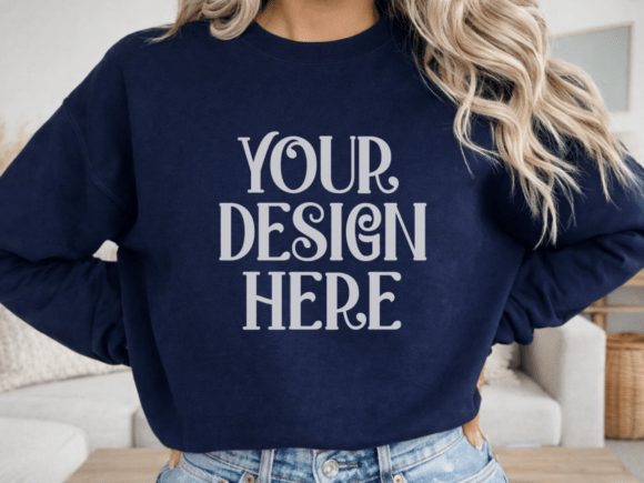 Download Gildan 18000 Navy Sweatshirt Mockup - Sweatshirt Collection