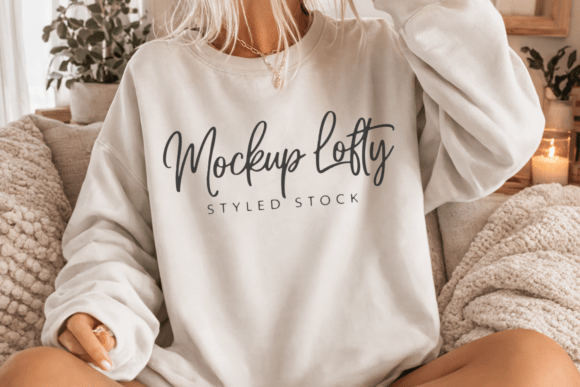Download Gildan 18000 White Sweatshirt Mockup 13 - Sweatshirt Collection