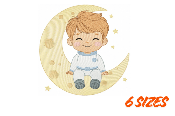 Download Moon Baby Embroidery Design Art - Baby embroidery Collection
