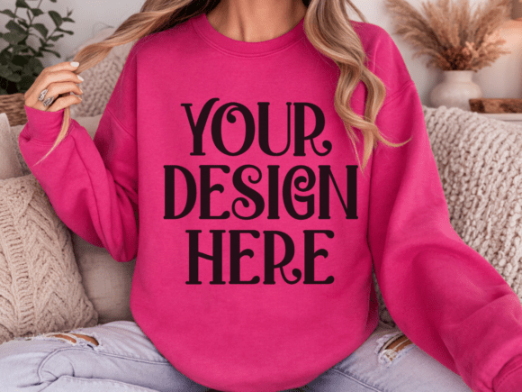 Download Gildan 18000 Heliconia Sweatshirt Mockup - Sweatshirt Collection